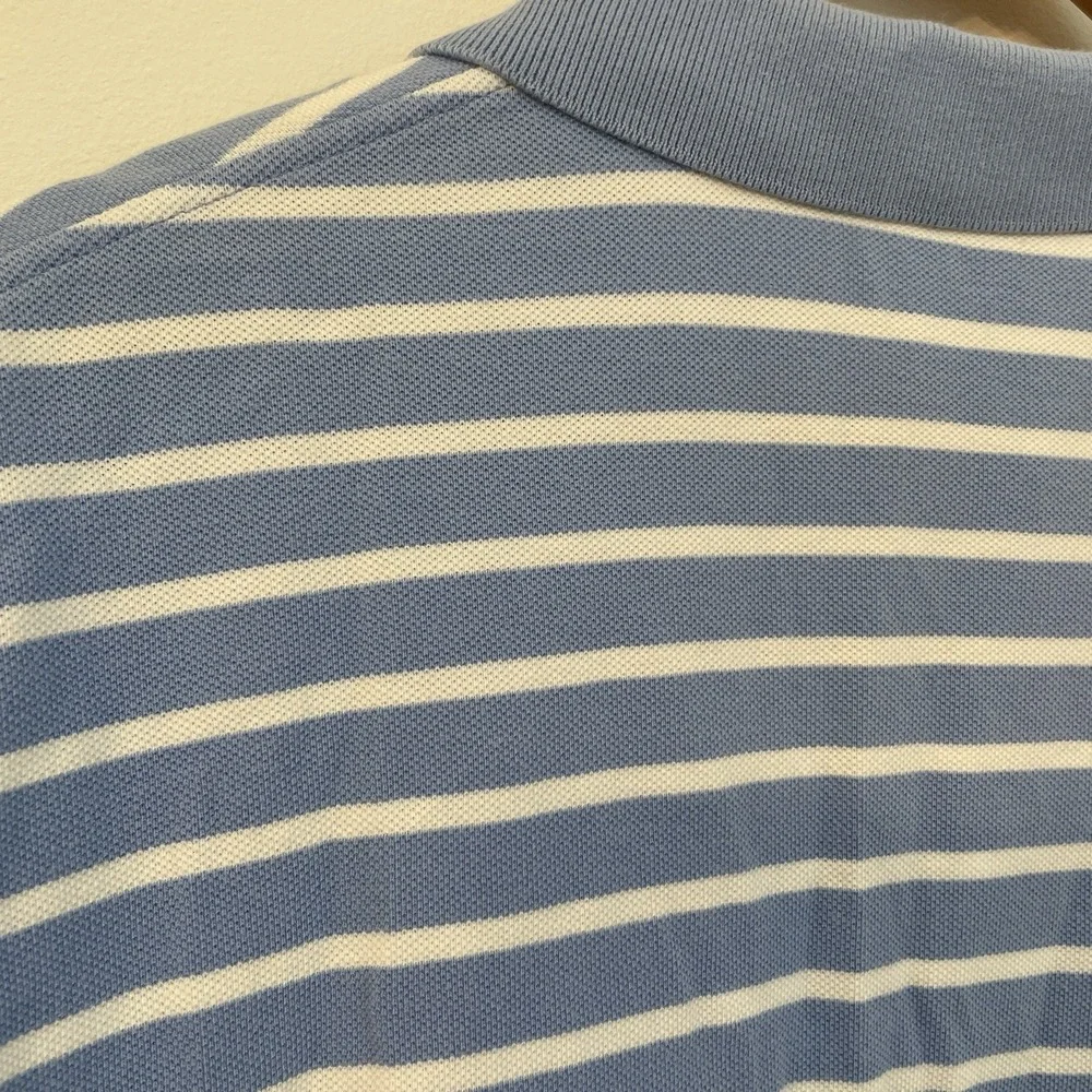 Polo Ralph Lauren Shirt XL Blue White Striped Orange‎ Pony Preppy Cotton Mens XL